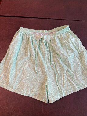 Light Mint Floral Drawstring Shorts
